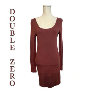 Double‎ Zero Bodycon Long Sleeve Dress size Large color light maroon/burgundy